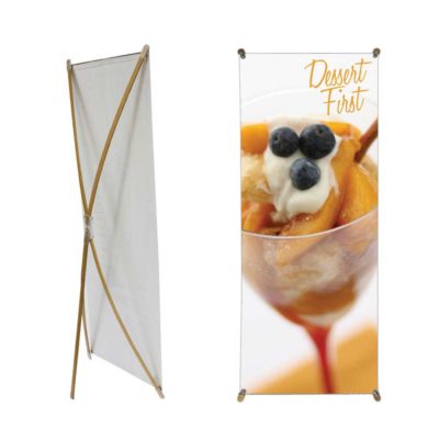 Bamboo Banner Stand 27 5 in x 69 in Graphic Package Stand Graphic 1