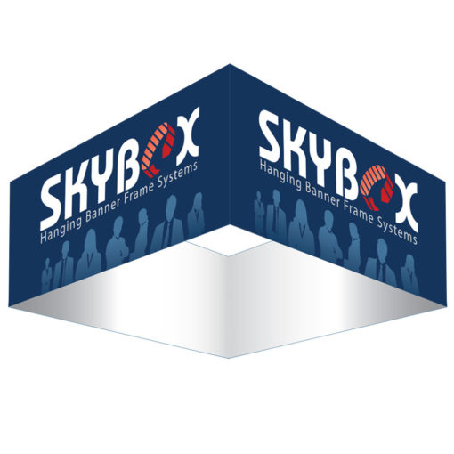 Skybox Square 5 8ft Hanging Display White Back