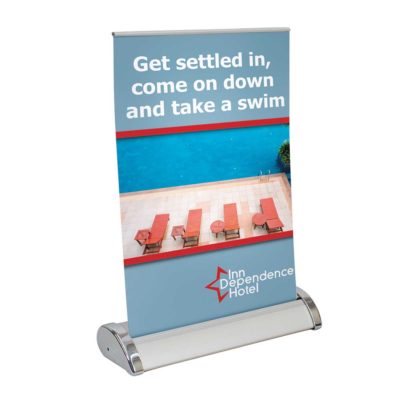 Small Mini Retractor Banner Stand Front Angled