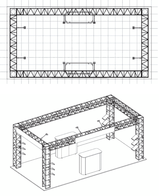 10x20 Slate Collapsible Truss Diagram
