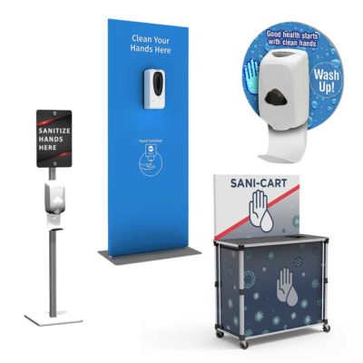 Hand Sanitizer Wall & Floor Stations and Stands