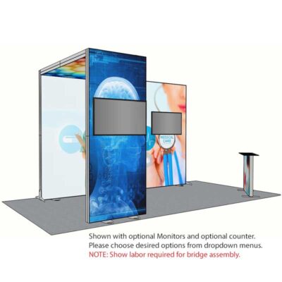 10ft Tall - 180x118 Luminary Display with Bridge on Left