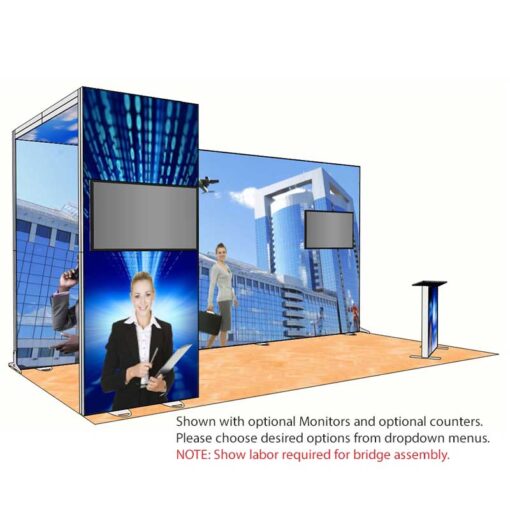 10ft Tall - 238x118 Luminary Display with Bridge on Left