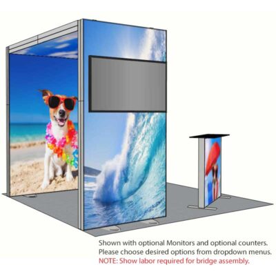 8ft Tall - 118x96 Luminary Display with Bridge on Left