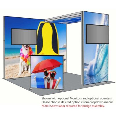 8ft Tall - 118x96 Luminary Display with  Bridge on Right