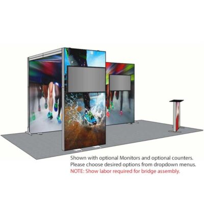 8ft Tall - 180x96 Luminary Display with  Bridge on Left