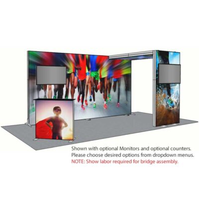 8ft Tall - 180x96 Luminary Display with  Bridge on Right
