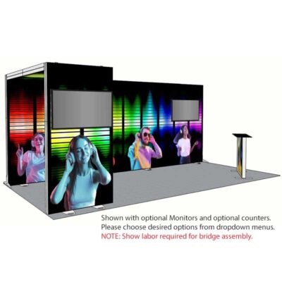 8ft Tall - 238x96 Luminary Display with Bridge on Left