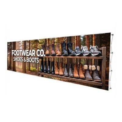 30' w x 7.5' h Straight Stretch Fabric Pop Up Display
