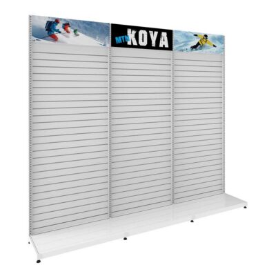 Single sided slatwall retail display wall system for store merchandising