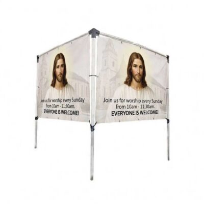 8' x 5' In-Ground Banner Display – V-Shaped